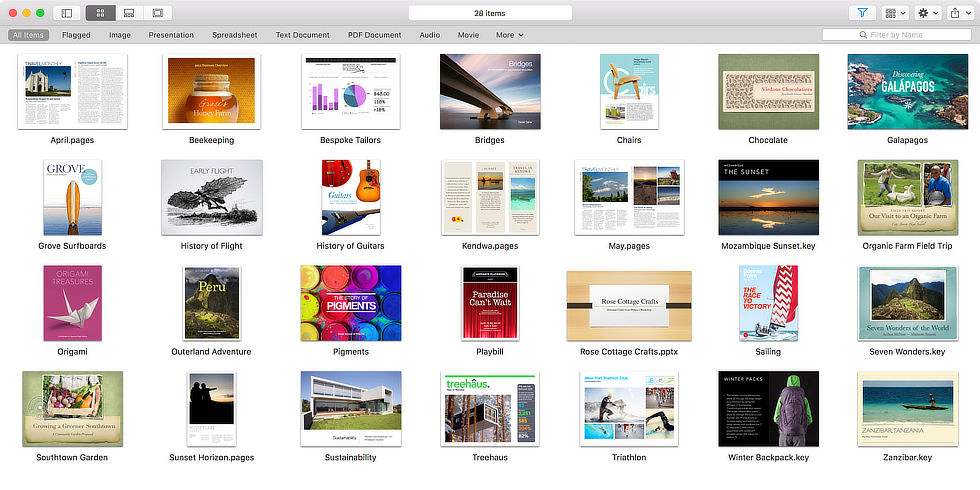 Fileloupe previewing documents